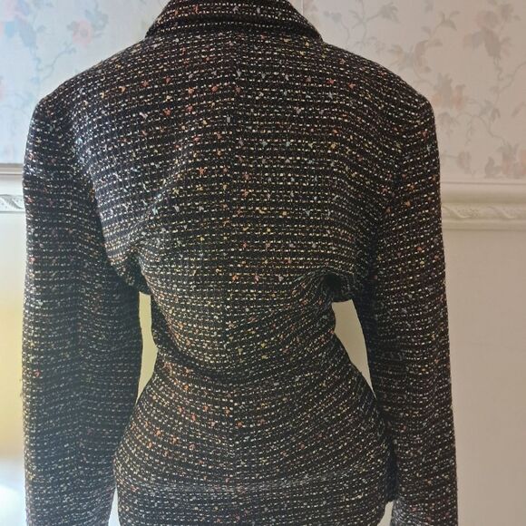 Sag Harbor Tweed Zip-Up Formal Evening Workwear Vintage Blazer Warm Fall Sz 14 - Picture 5 of 10